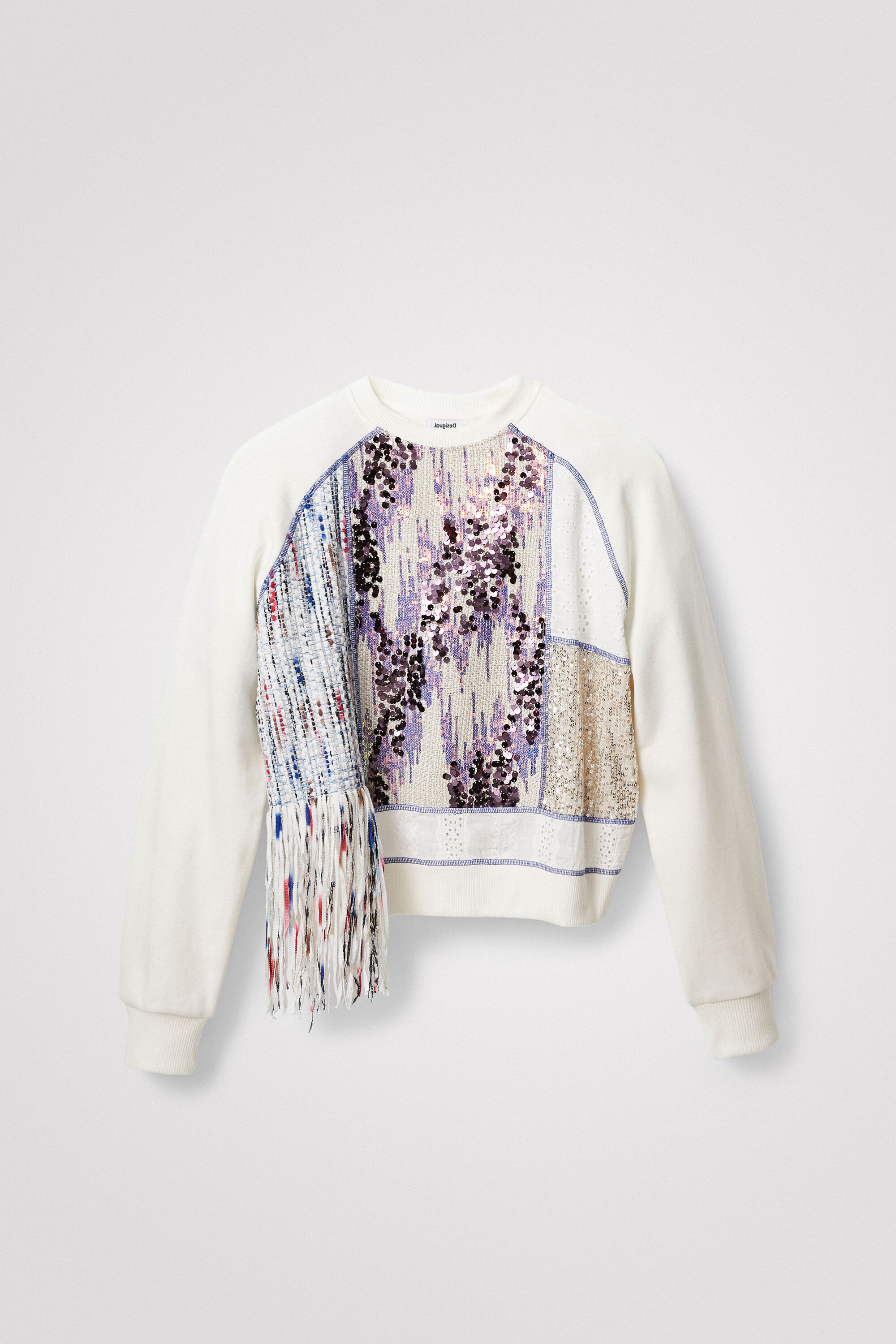 Sweat-shirt patchwork tissus