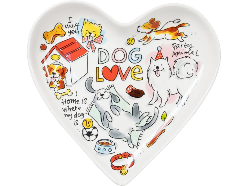 Hartvormig Bord 22cm Dier Dog Love