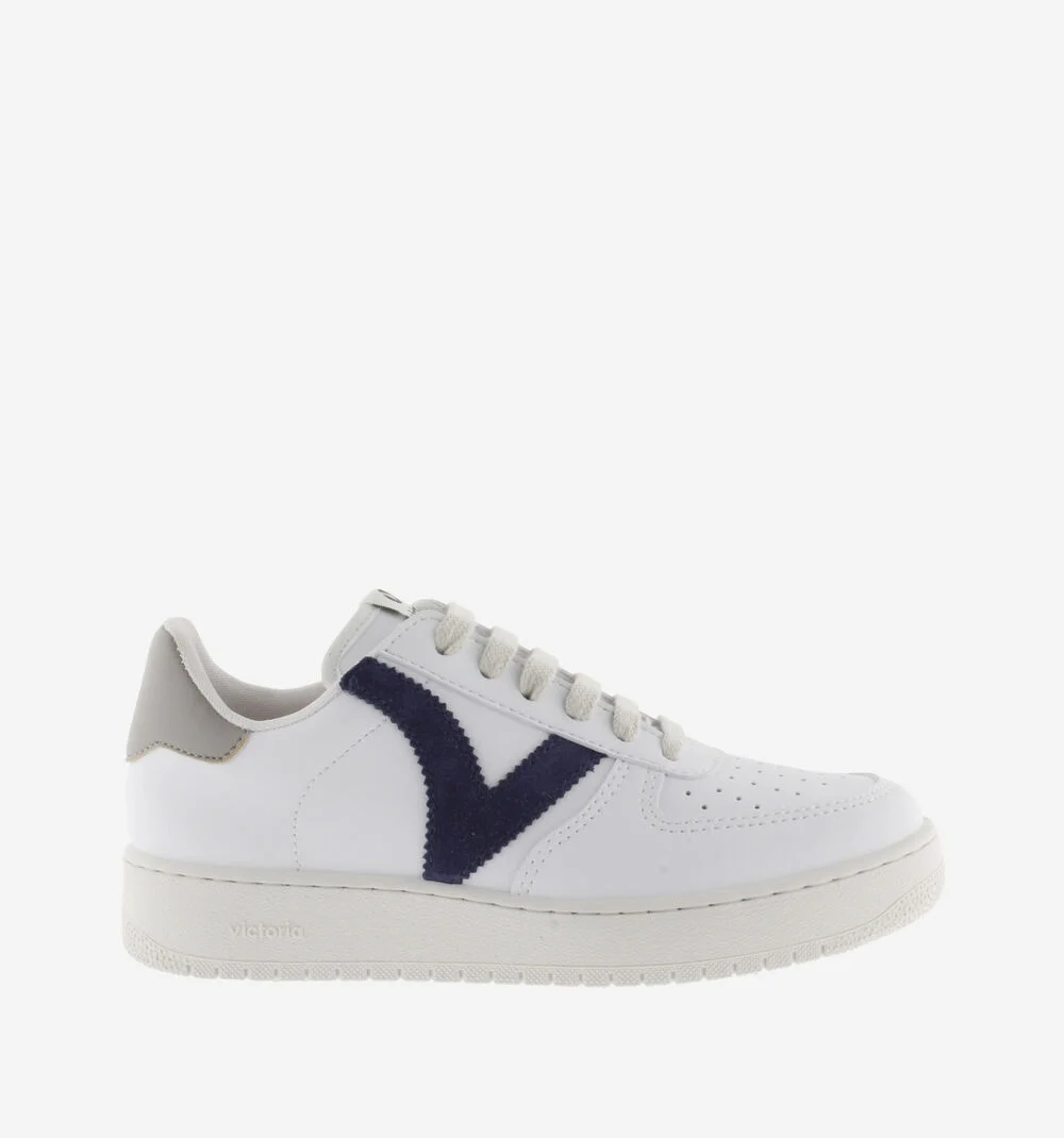 MADRID EFFET CUIR CONTRASTANT Baskets sport unisexe NAVY