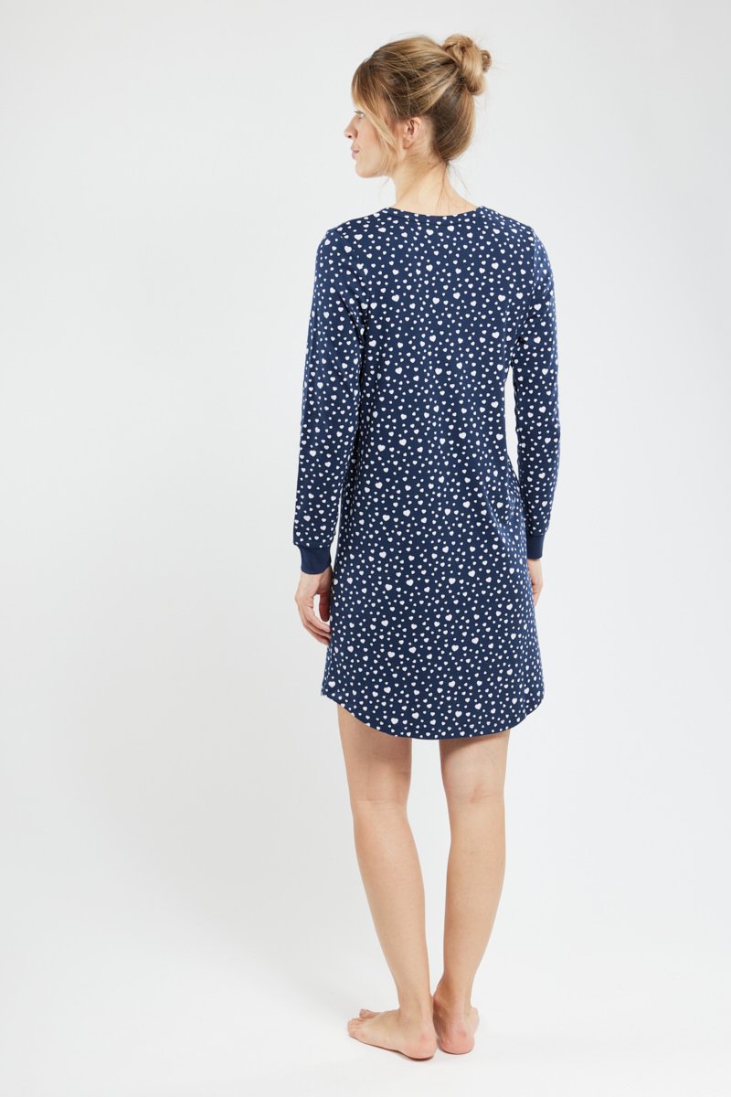 Chemise de nuit à motifs - coton épais