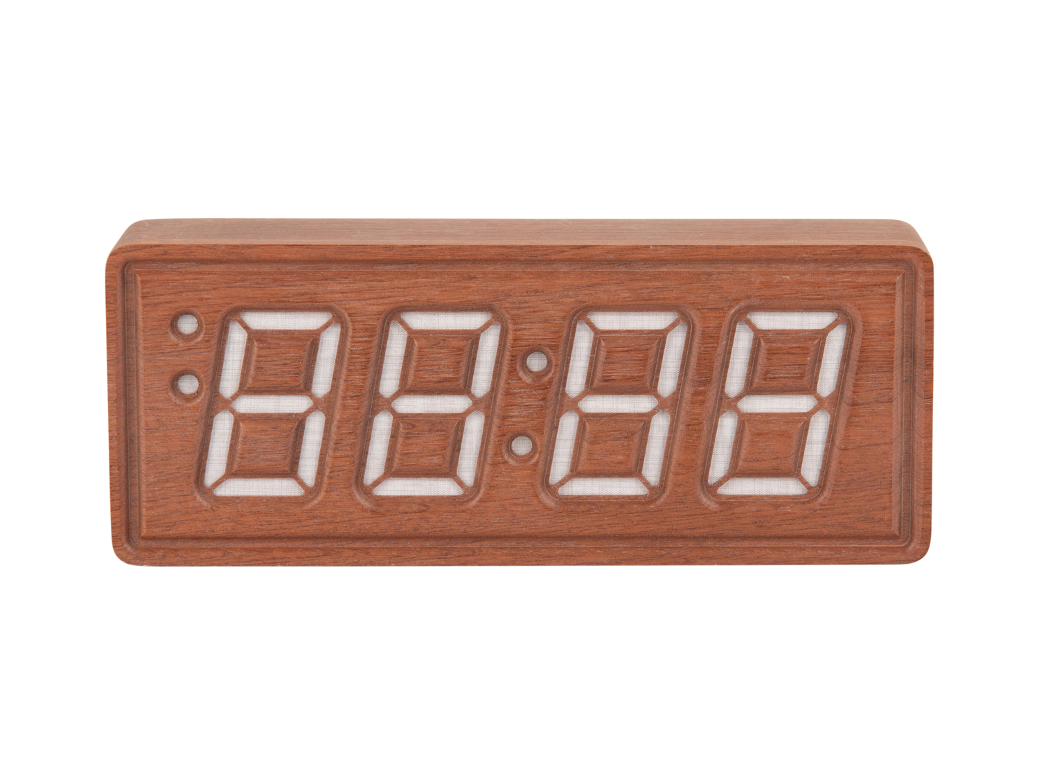 Wekker Solid Wood Engraved - Donker hout