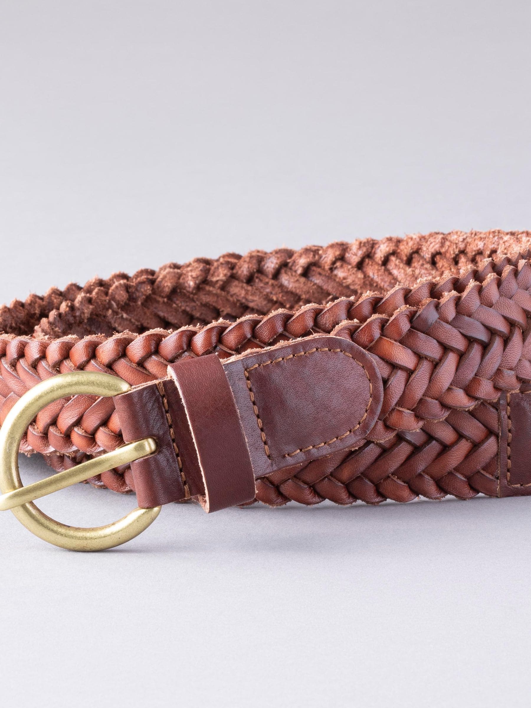 Lichtbruin - Lakeland Leather Waverton gevlochten riem