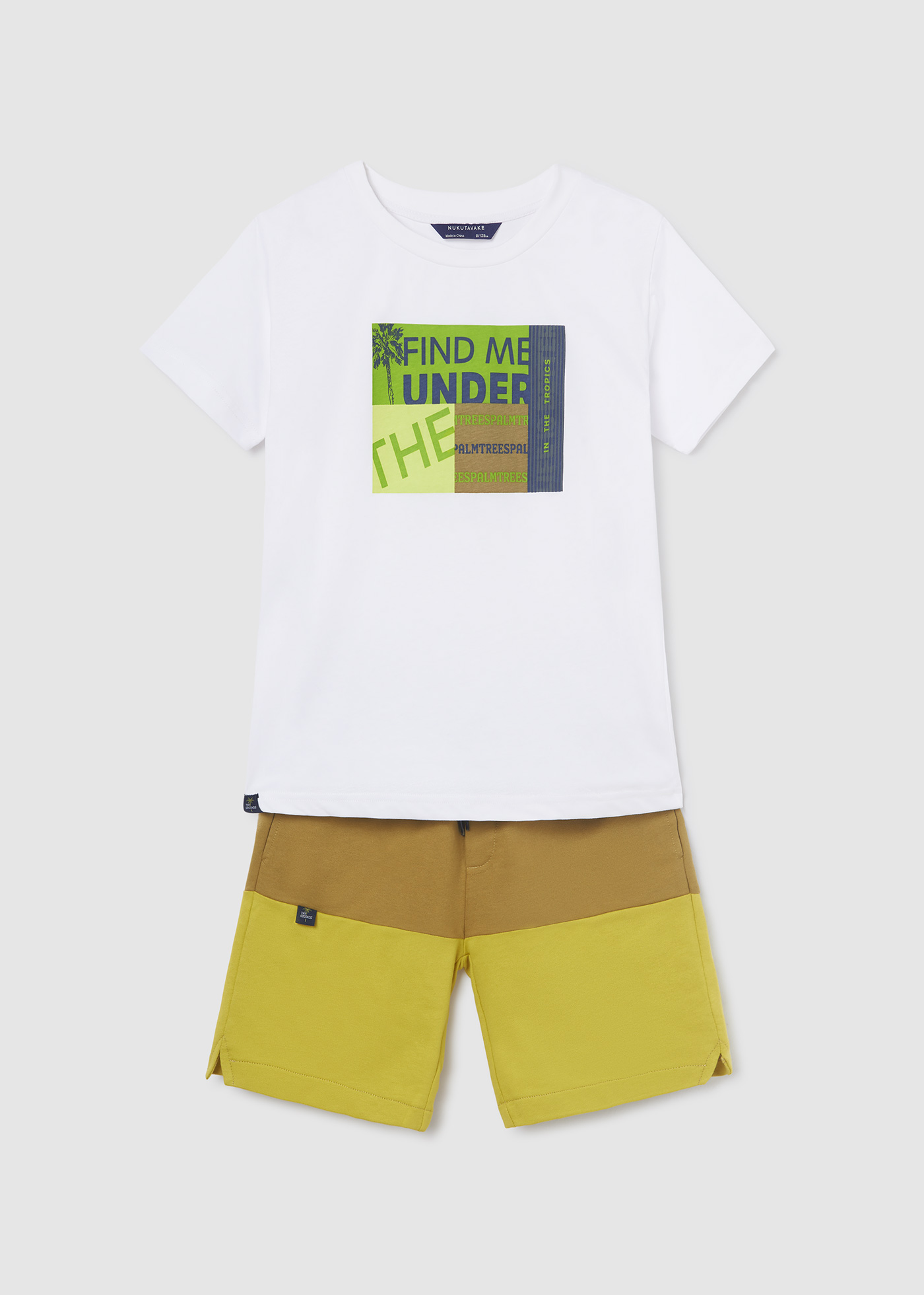 Conjunto de algodão de duas peças para meninos