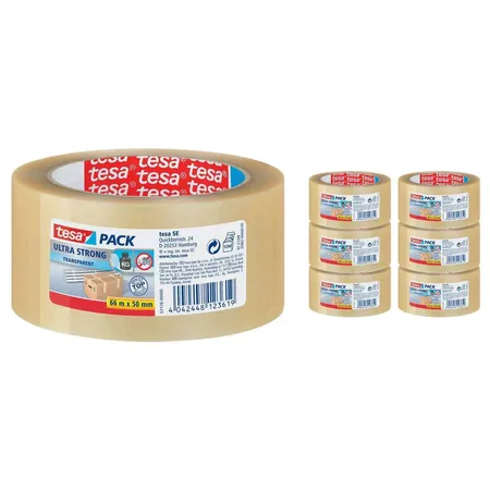 Tesa Verpackungsklebeband tesapack® Ultra Strong, transparent, 6 Stück