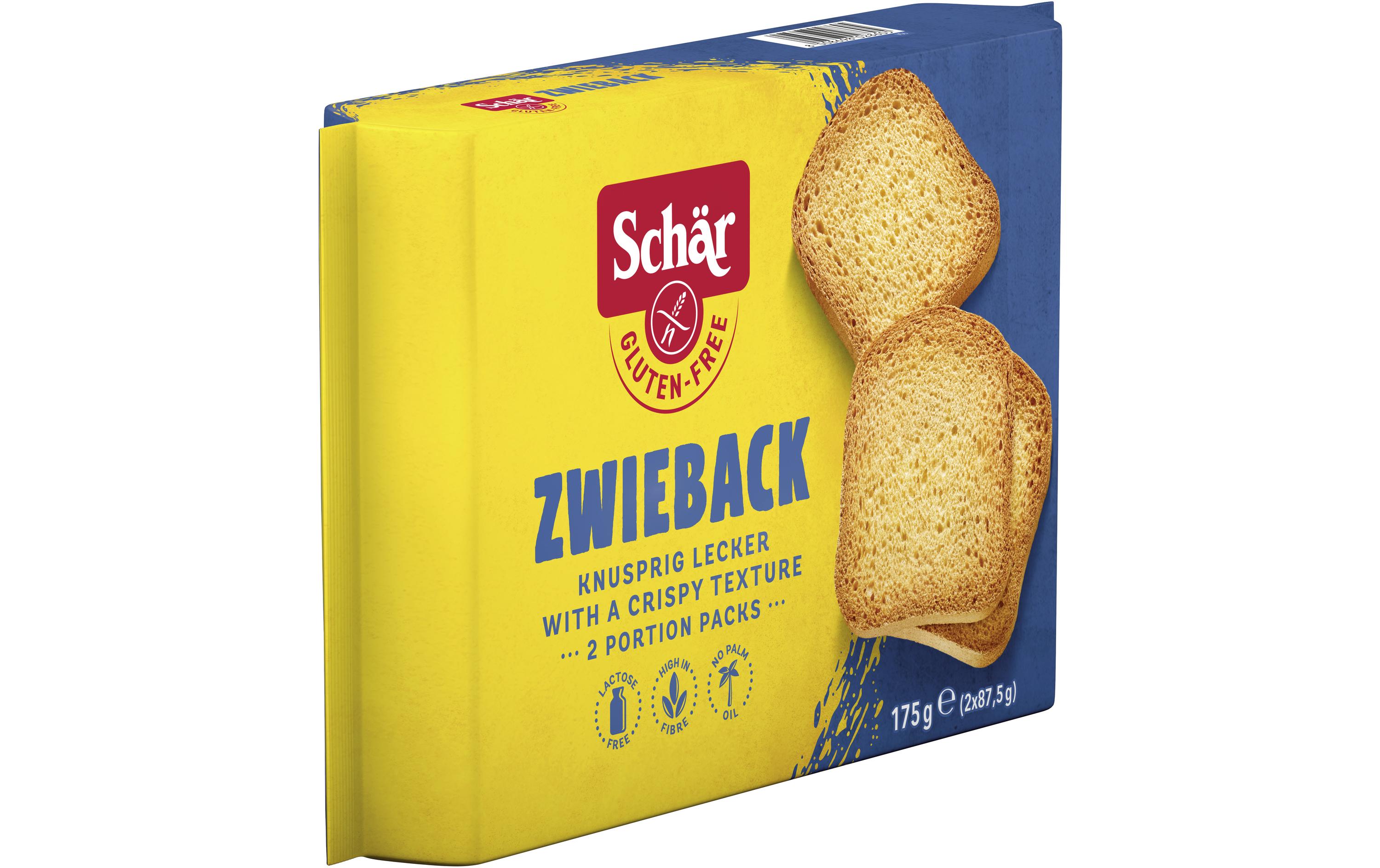 Zwieback glutenfrei 175 gKnackig, braungebrannter Zwieback