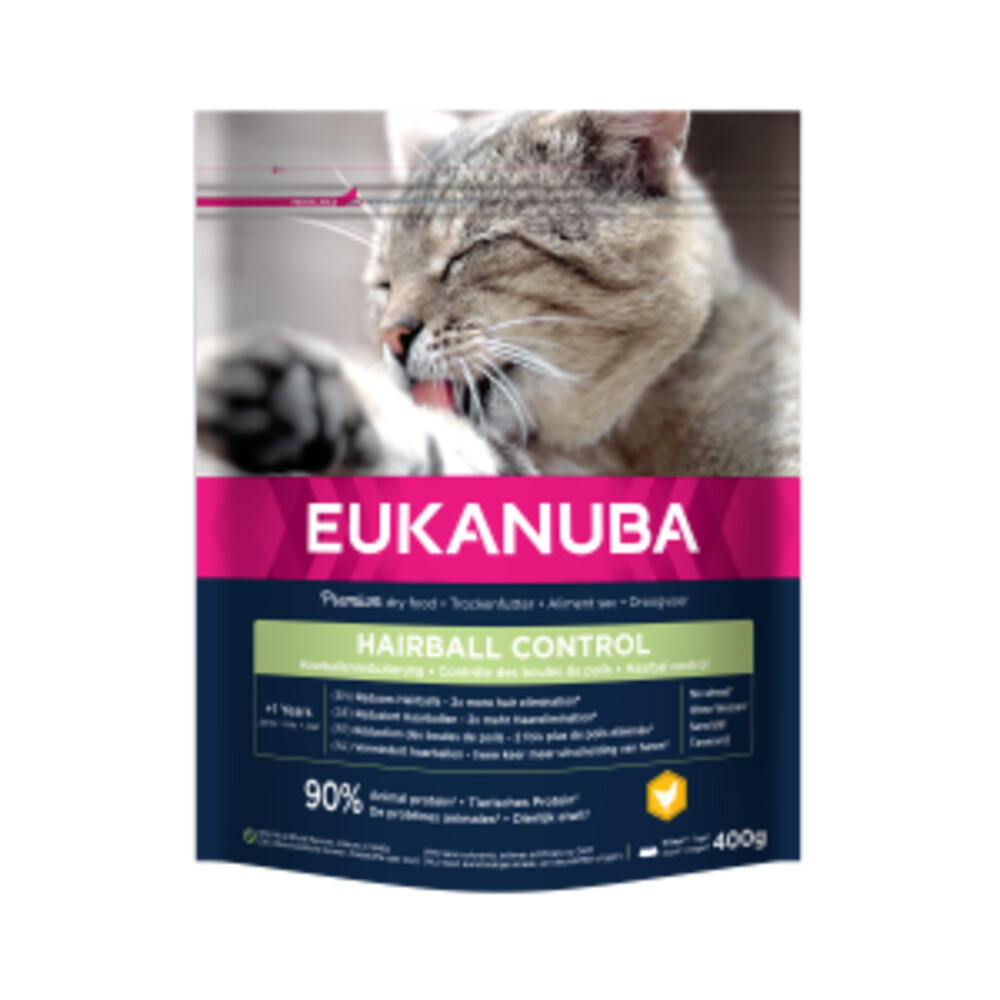 Eukanuba Kattenvoer Adult Hairball Control400 gr