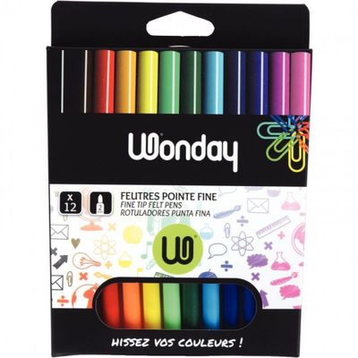 Wonday - 12 Feutres - pointe fine
