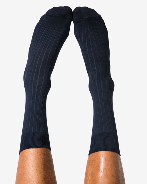 chaussettes rayées homme 1 paire  bleu foncé