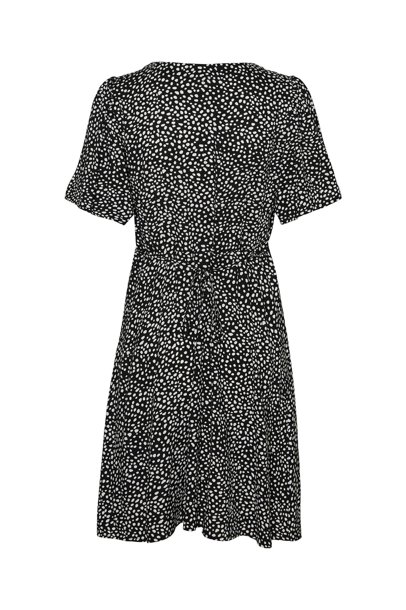 Vestido curto com decote em V - Preto