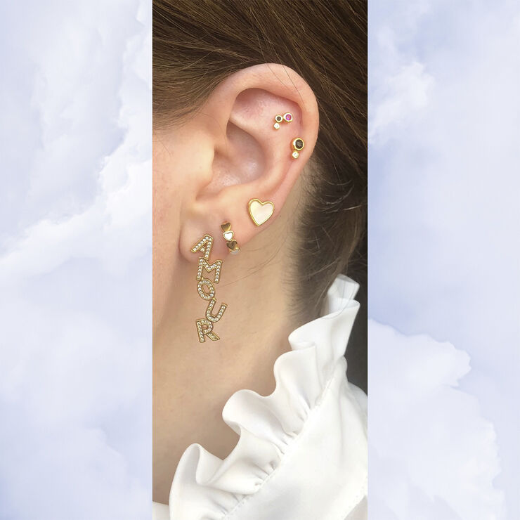 The Earring Shop Love Stud Gold