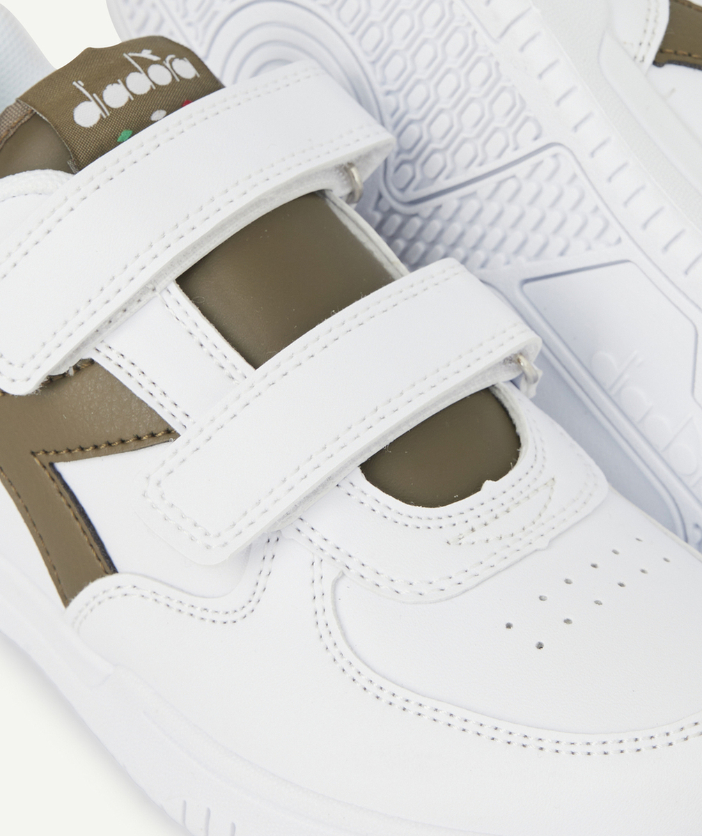 DIADORABASKETS BLANCHES KAKI ET ORANGE GARÇON