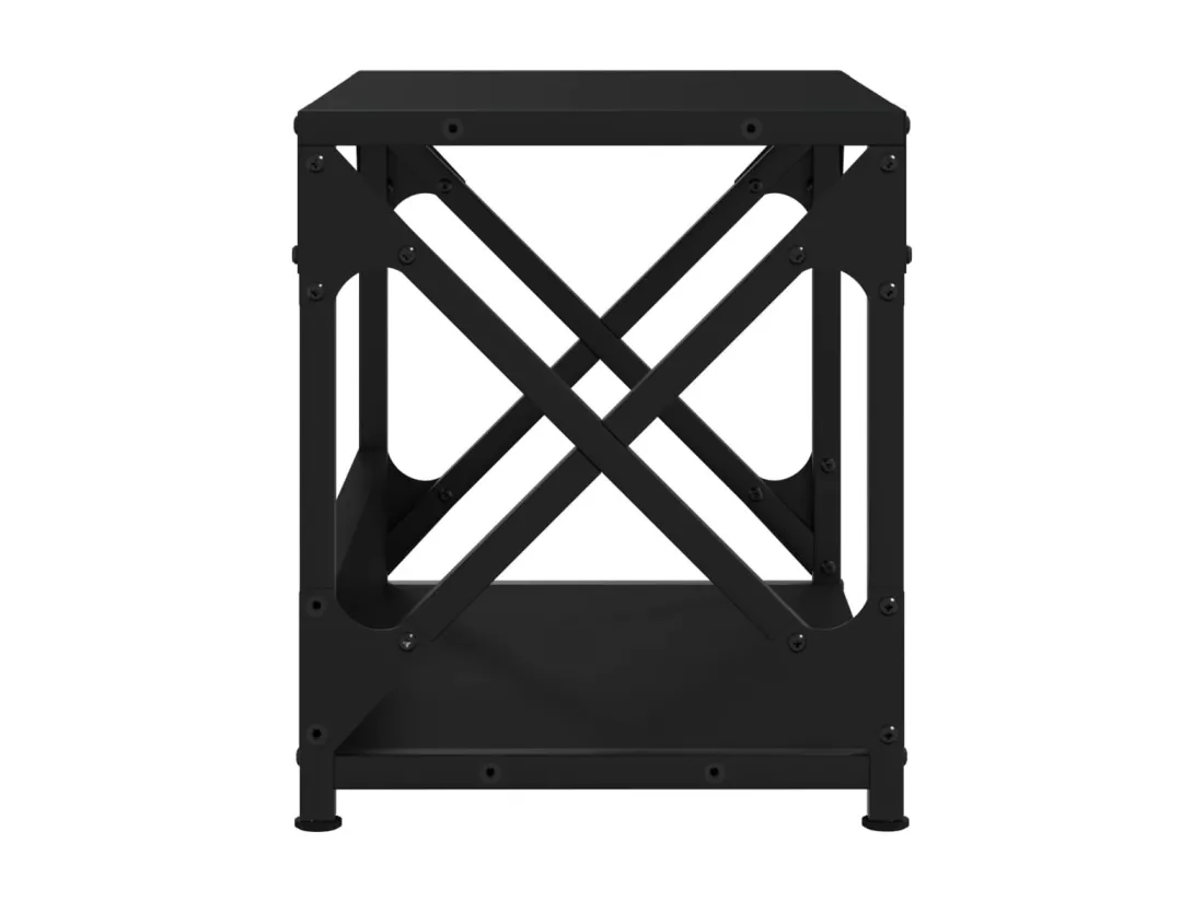 Support d'imprimante 2 niveaux noir 44x26x31,5 cm