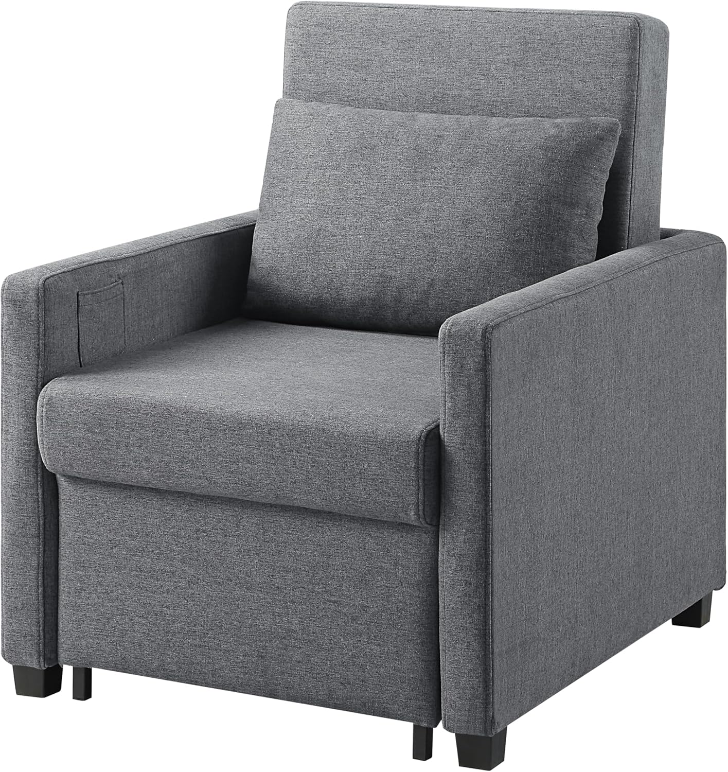Atlantic Home Collection Schlafsessel Jerry, BxTxH: 74 x 89 x 89 cm, Liegefläche ca. 57 x 183 cm, mit Fernbedienungstasche, Grau