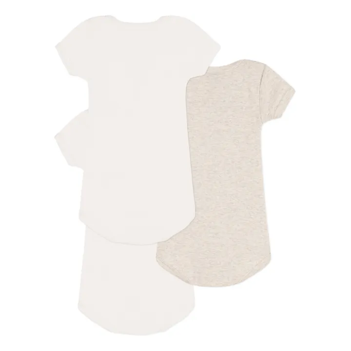 Petit Bateau Lot 3 Bodies Message | Ecru