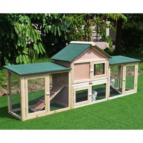 PawHut Gaiola Grande para Coelhos de Pequeno Porte para Uso Externo