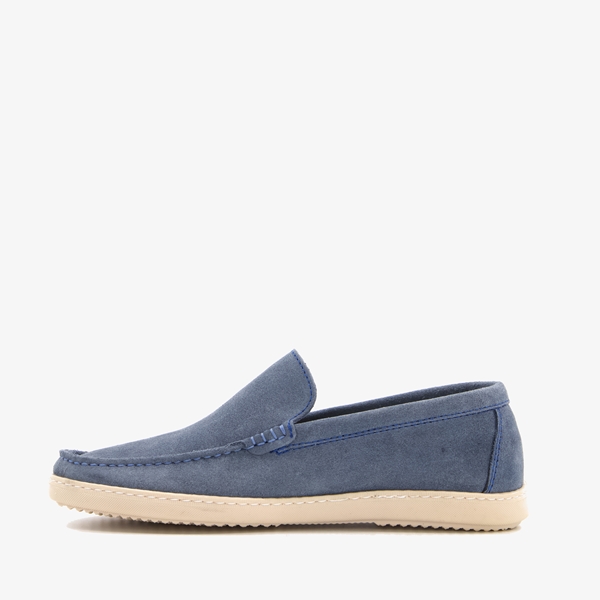 Van Beers suede heren instappers blauw