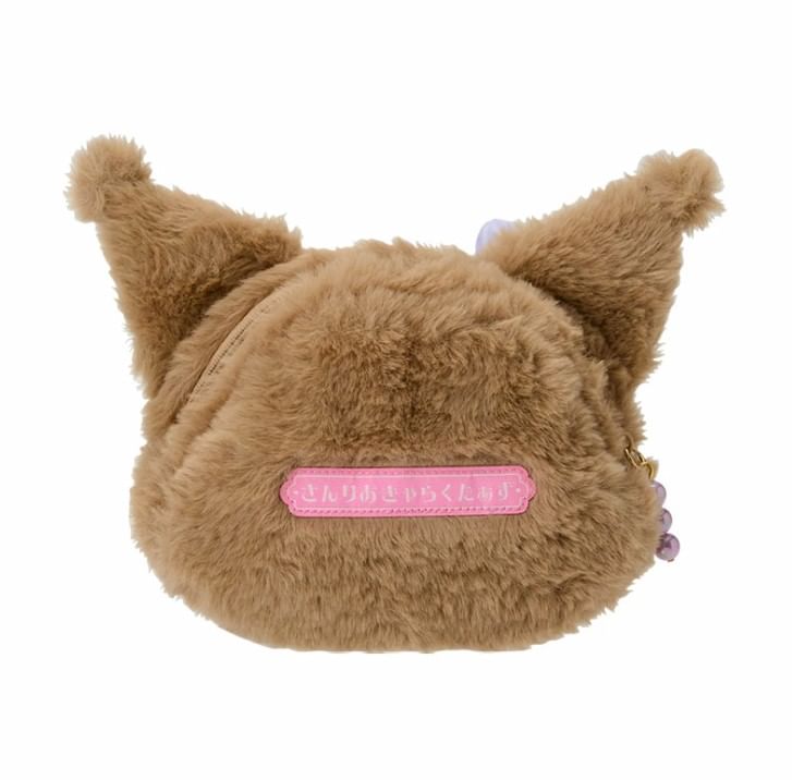 Sanrio - Kuromi Face Fluffy Makeup Pouch (Nagomi Pastel Series)