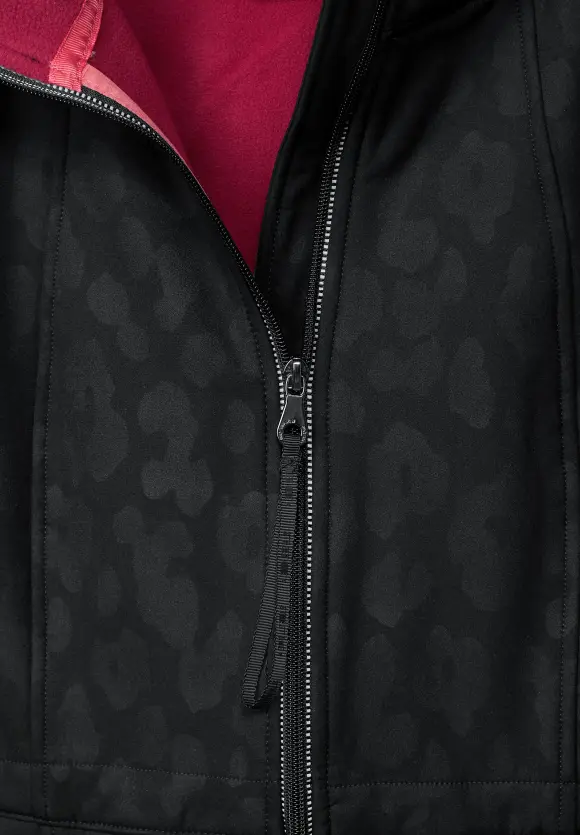 Softshelljacke mit Leomuster - Black