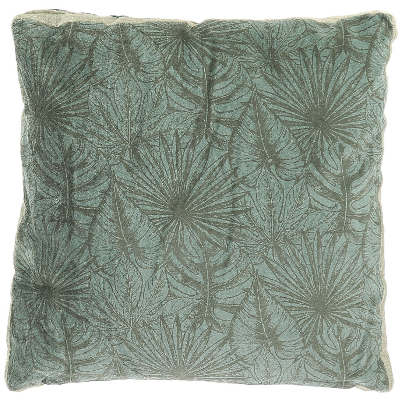 En Fil d'Indienne Housse de coussin Goa velours celadon - 45x45 cm