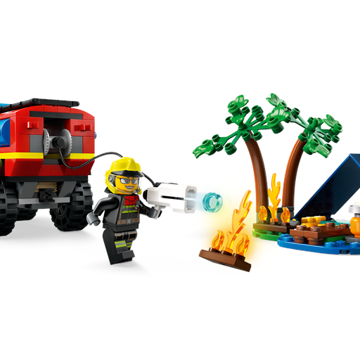 LEGO City Firhjulstrukket Brandbil Med Redningsbåd - 60412
