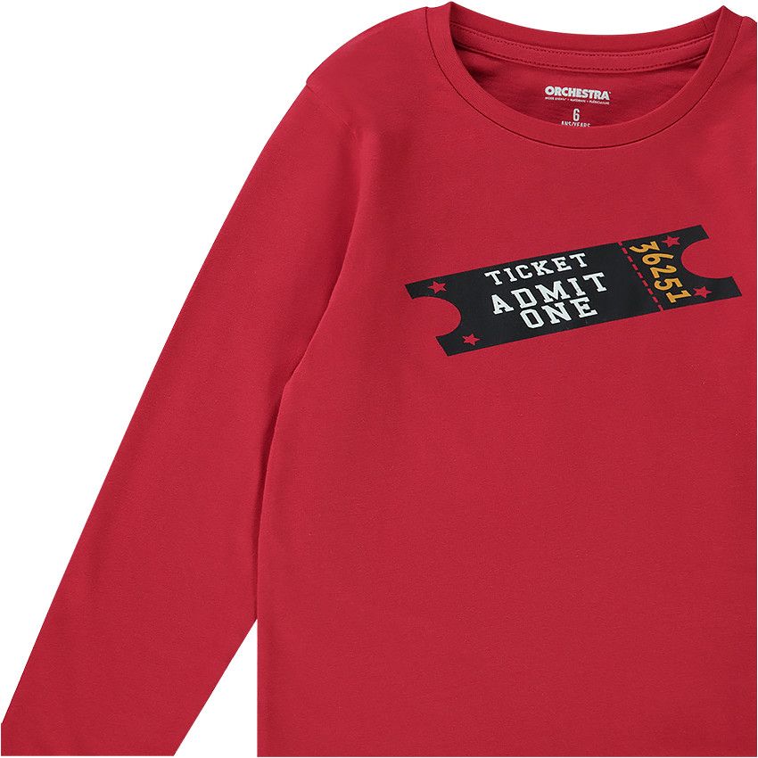 Pyjama 2 pièces manches longues print pour garçon - Rouge