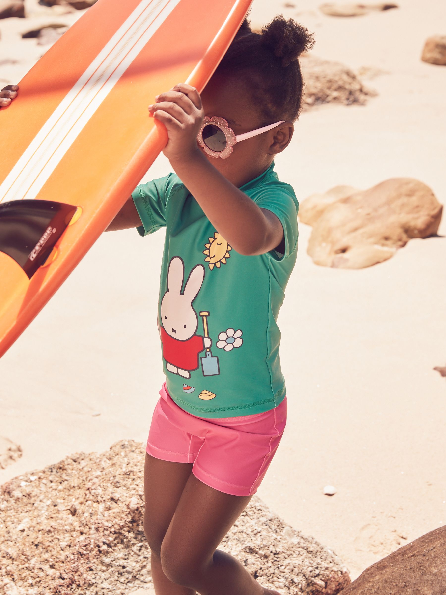 Groen/roze - Miffy-zonbeschermende set van surfhemdje met licentie (3mnd -7jr)