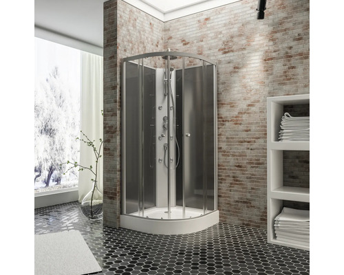 SCHULTE Rhodos Express Plus complete douche-unit, 85 x 85 x 225 cm, natuurlijk aluminium
