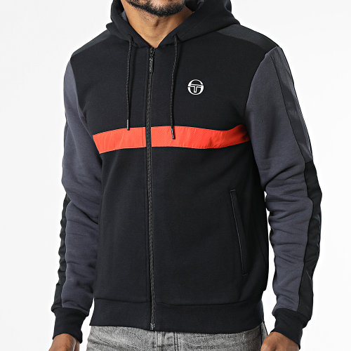 Sweat Zippé Capuche Ginnico 39837 Noir Rouge