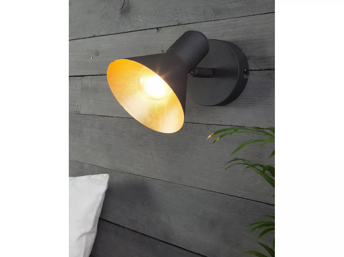 Lot de 2 spots MERSEY Réglable Métal Noir