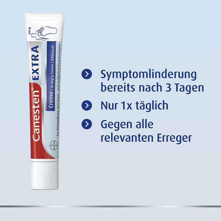 Canesten EXTRA Creme gegen Haut- und Fußpilzerkrankungen, 20 g