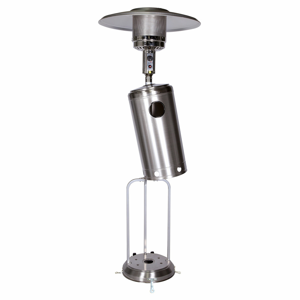 Parasol chauffant oslo - chauffage d'extérieur gaz - acier inox + housse