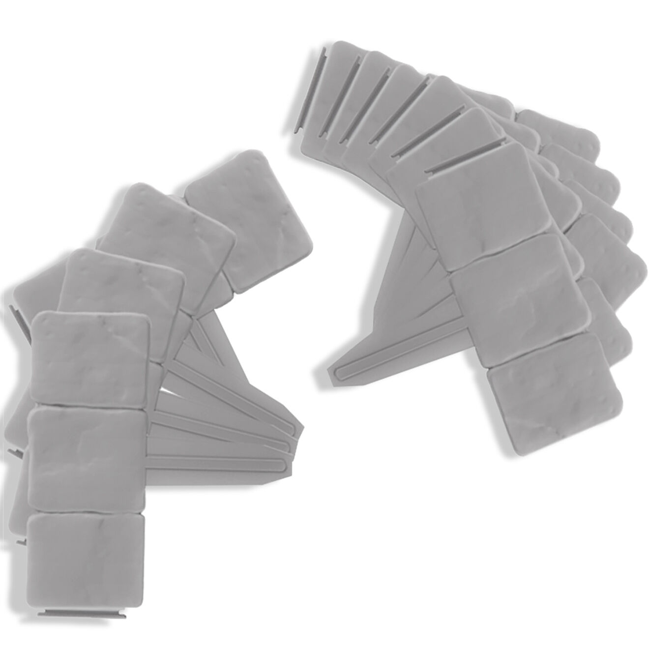 Pratik Garden 20 bordurettes imitation pierre grises - 25.5x1x23cm