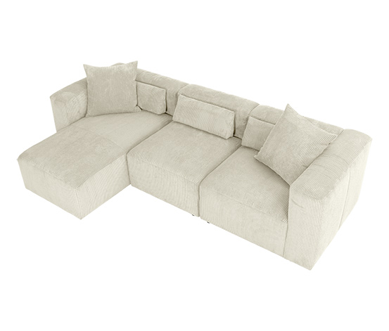 Ecksofa mit Longchair »Lenata«, creme, links