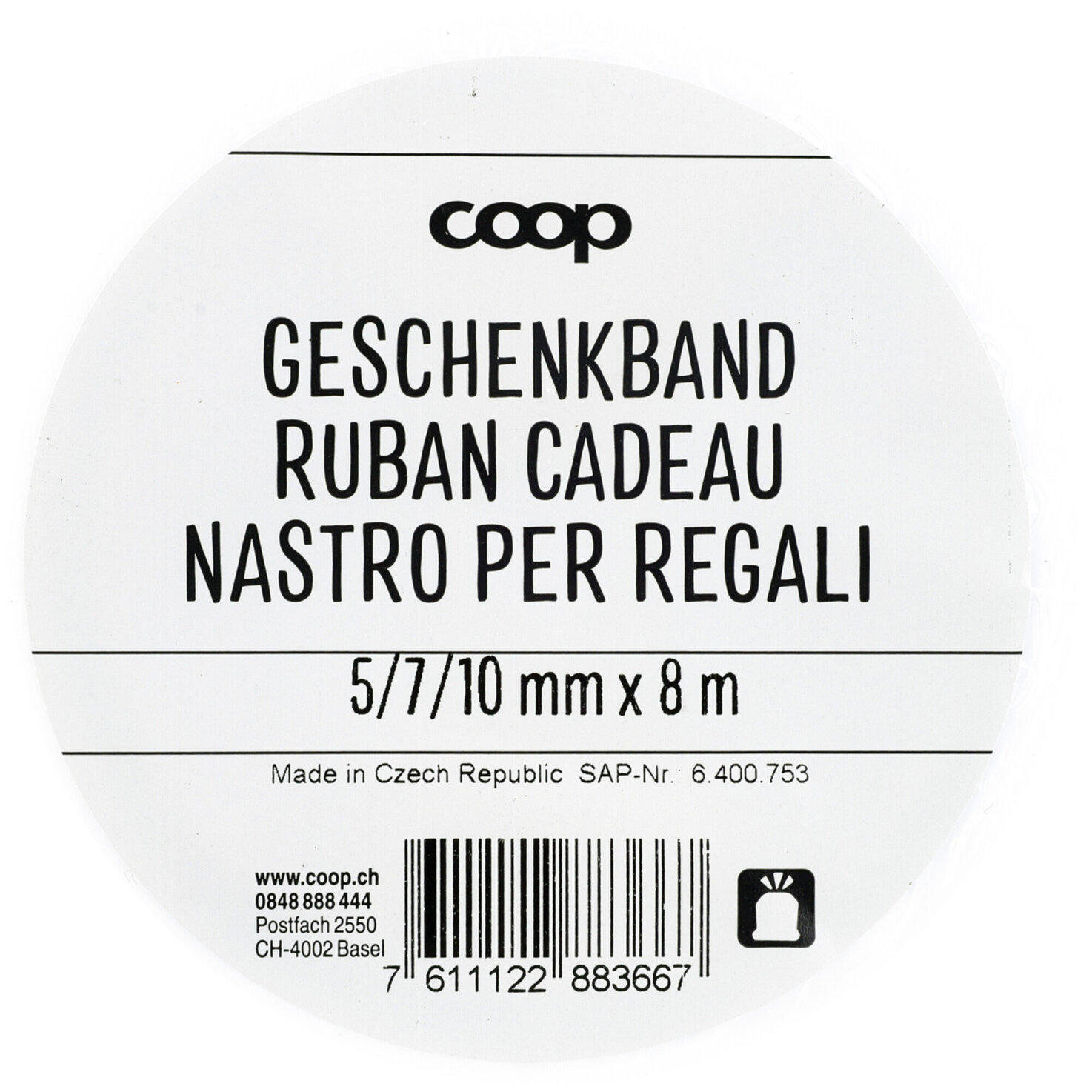 Geschenkband blau 3x10/7mm