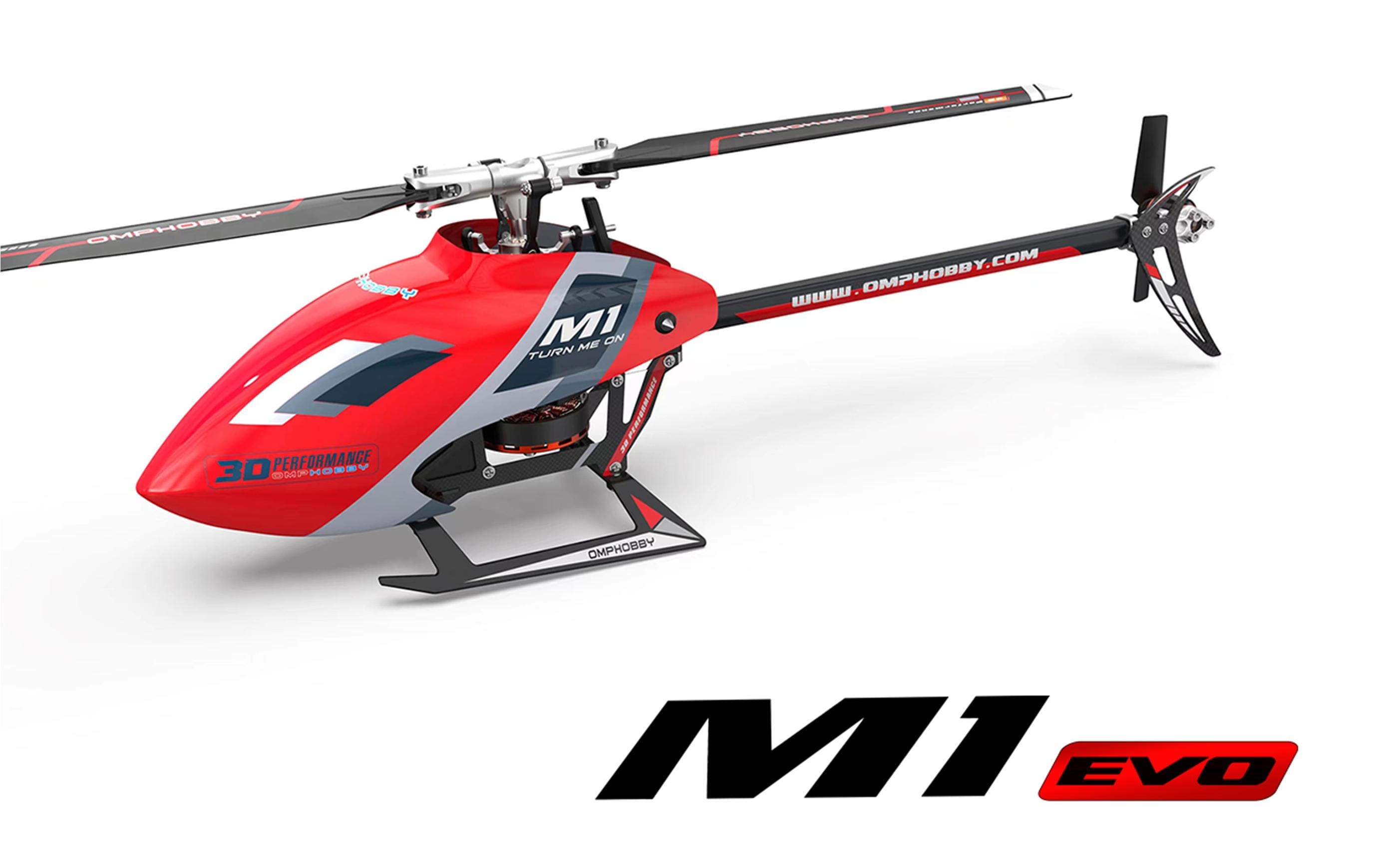 Helikopter M1 EVO Flybarless, 3D, Rot BNF<br>OMP M1 Evo – Vollwertiger 3D Heli im Mini Format mit nur 290 mm Rotordurchmesser