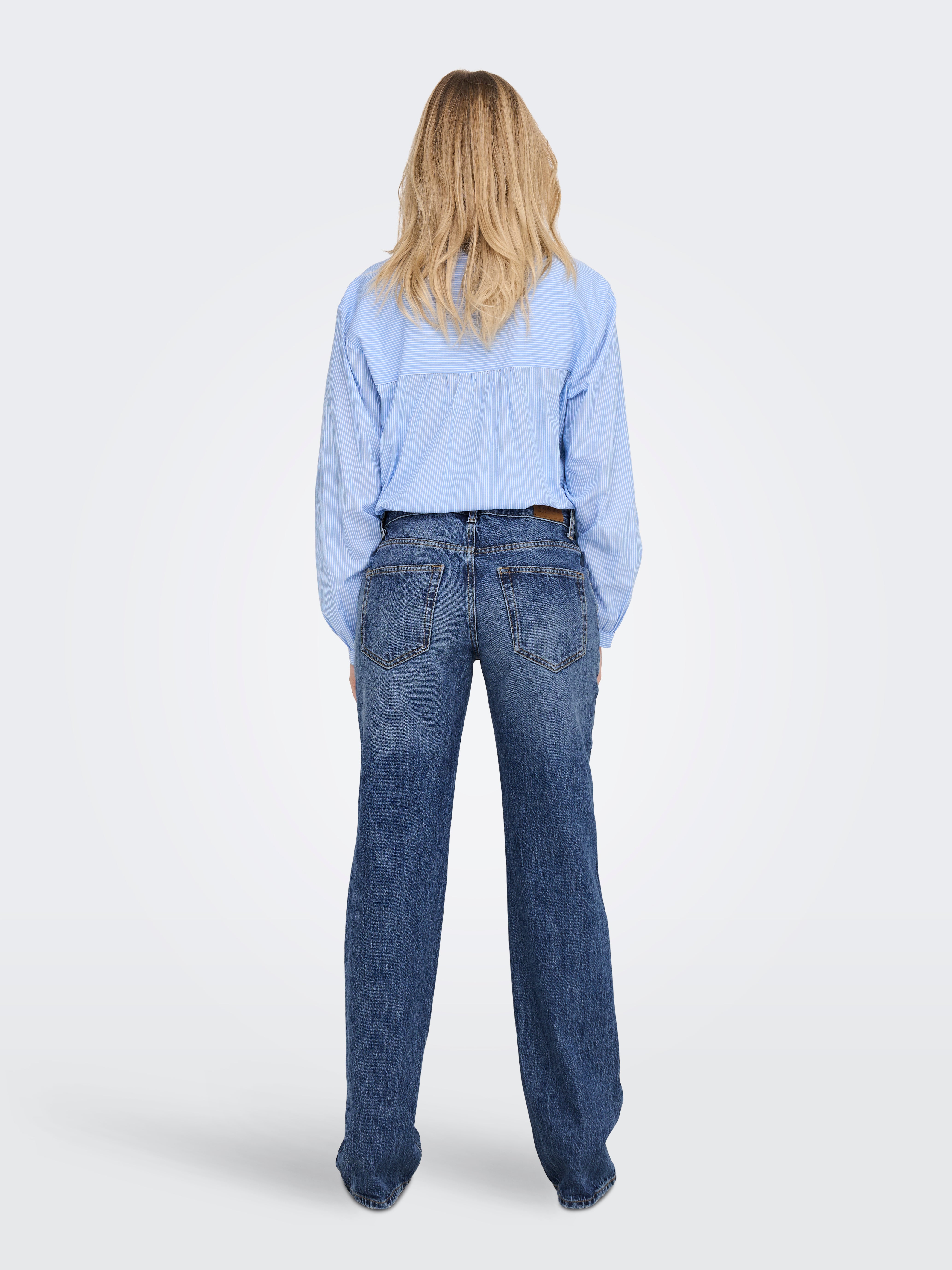 ONLBREE Niedrige Taille Gerade geschnitten Jeans Medium Blue Denim