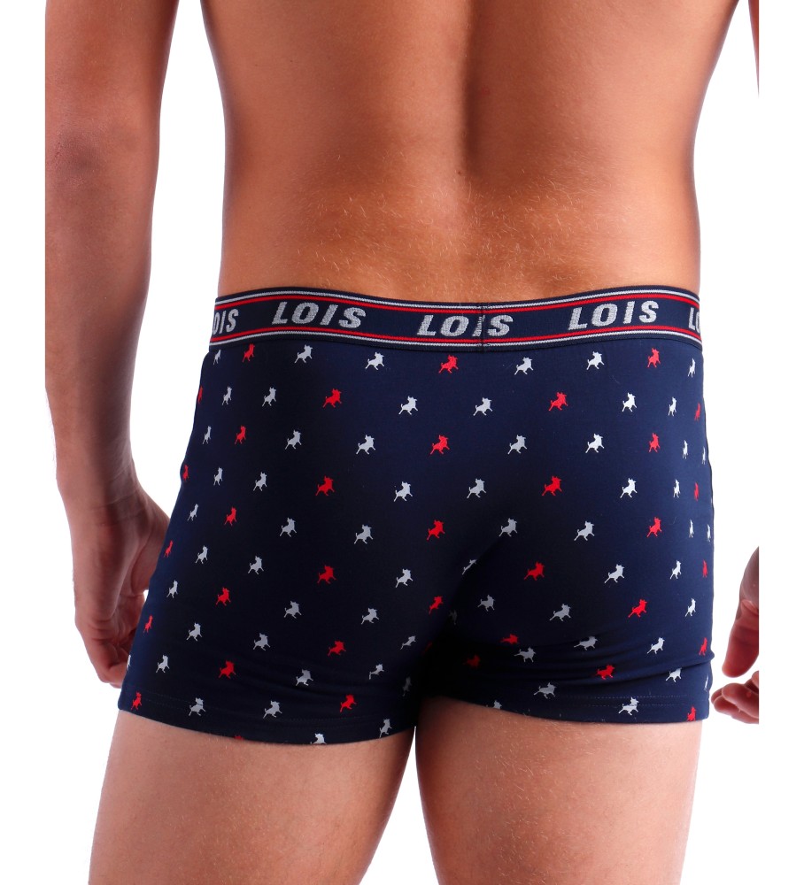 Conjunto de 2 cuecas boxer Lois Faster, pretas e brancas.