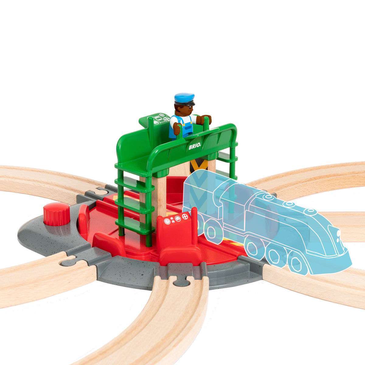 BRIO Spiel Lok-Drehscheibe mit Kontrollbrücke
