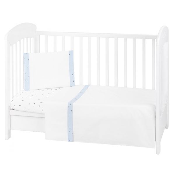 Kikkaboo Conjunto Jogo de Cama 3 Peças 60x120cm Bear With Me Azul