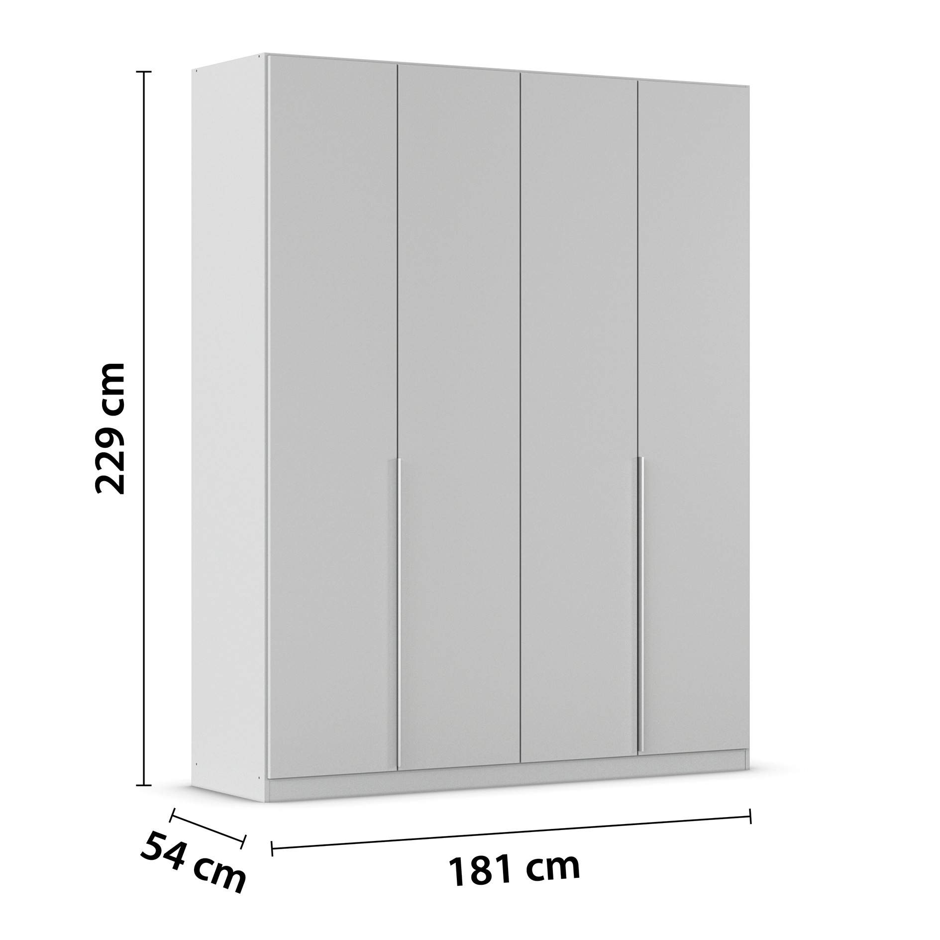 Drehtürenschrank - seidengrau - 4-türig - 181x229 cm