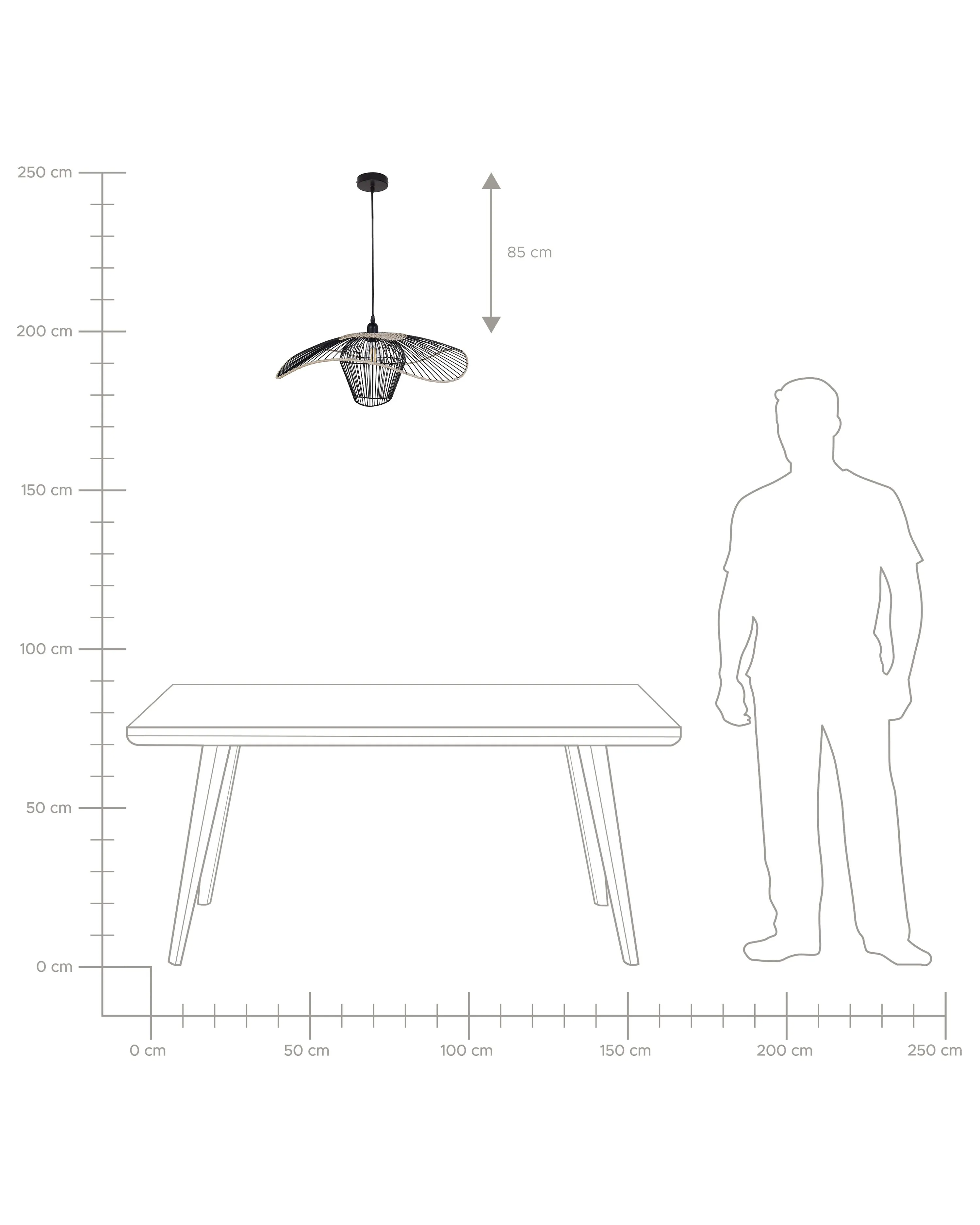 Hanglamp LUNGA Metaal Zwart
