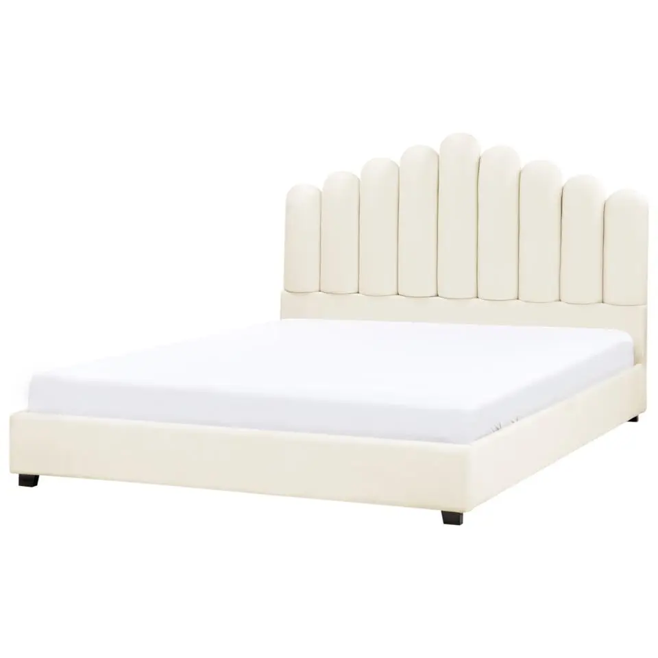 VINCENNES - Bed - Gebroken wit - 180 x 200 cm - Fluweel
