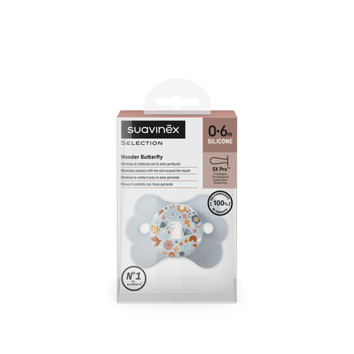 Sucette Butterfly tétine SXPro 0/6M Wonderland Bleu - SUAVINEX