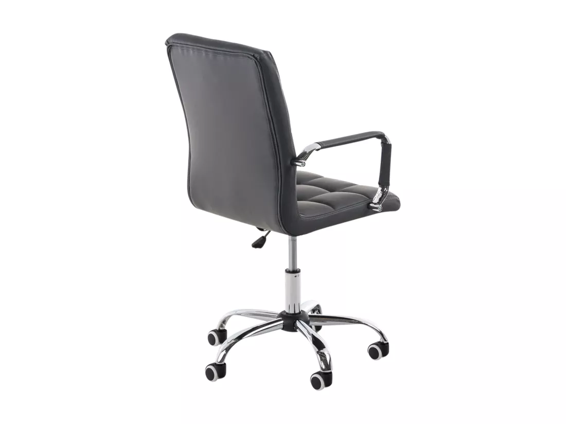Chaise de bureau - Similicuir & Métal chromé - Gris - Deli V2