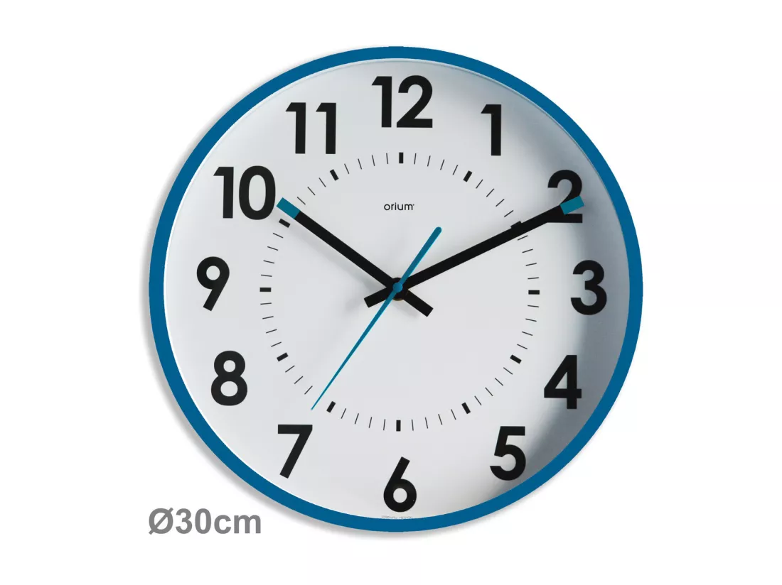 Horloge silencieuse Abylis Ø30cm - Bleu canard - Orium