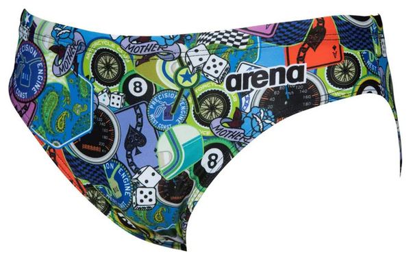 Maillot de Bain Arena Brief Phantasy Prints Moto patches Vert