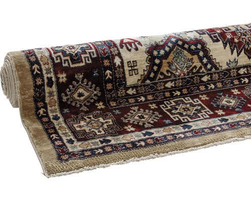 Oosters tapijt ornament crème rood 80x150 cm