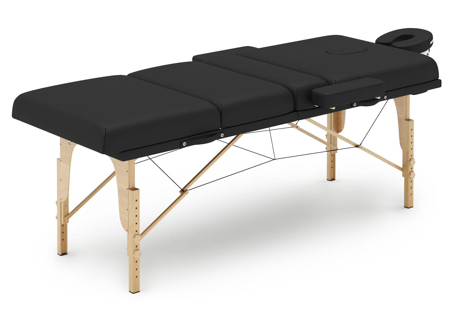 Massageliege 4-Zonen schwarz