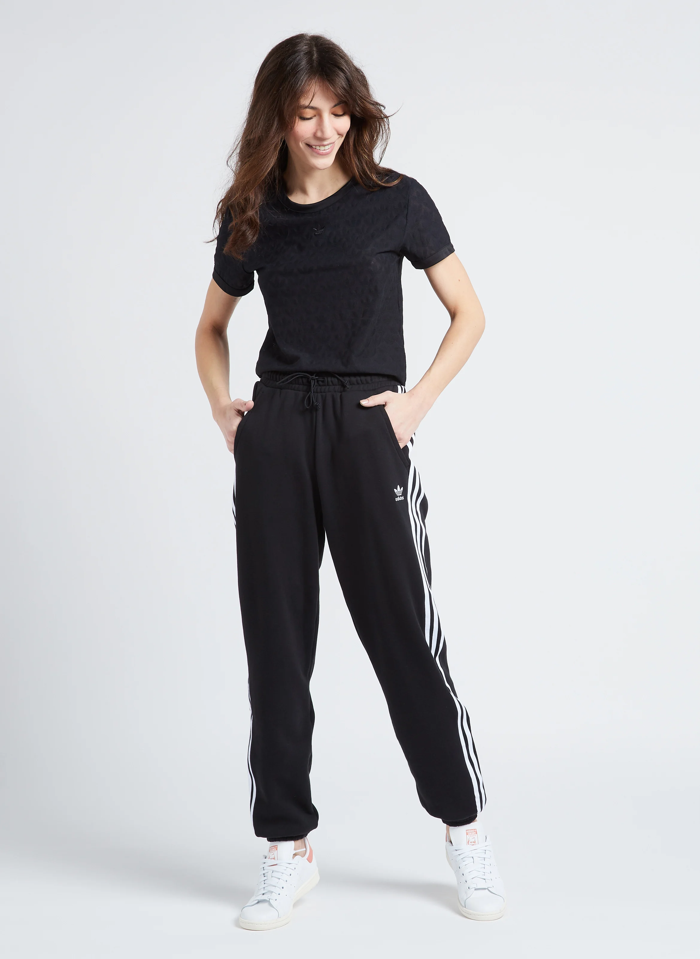 Pantalon de jogging droit en coton | Noir