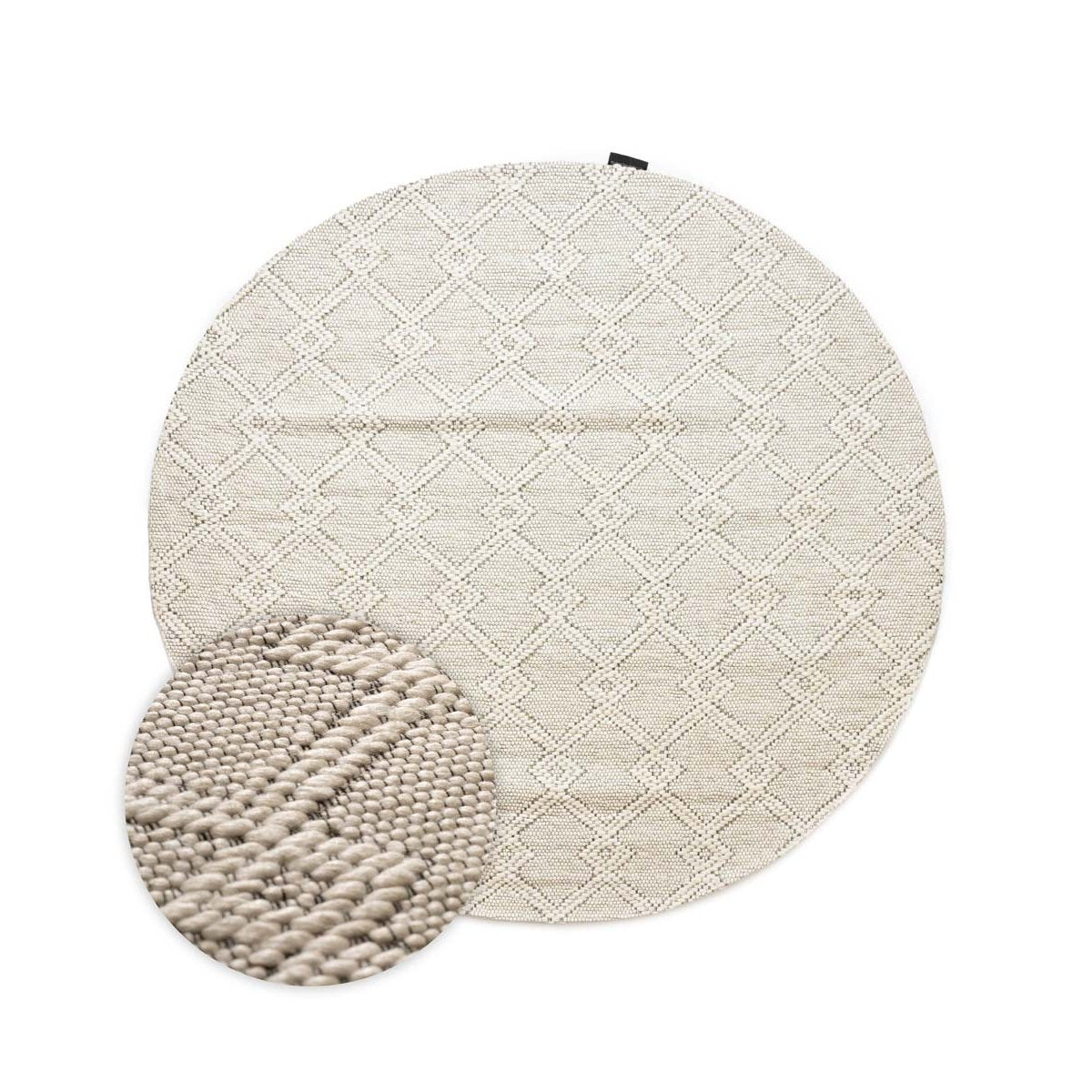 Nordic Weavers Rond buitenkleed - Var wit - 100 cm